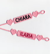 Braccialetto con nome ricamato (rosa), Idee regalo originali