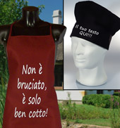 Grembiule da cucina + Cappello da cuoco NERO