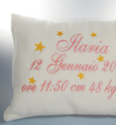 Cuscino Nascita ROSA, Idee regalo originali